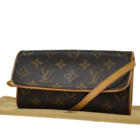 LOUIS VUITTON Pochette Twin PM 2Way Shoulder Clutch Bag Monogram M51854 35KB312 - Picture 1 of 14